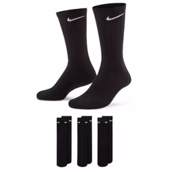 ) NIKE Mens Cushion Crew Training Socks 3 Pairs - Black, L (UK 8-11