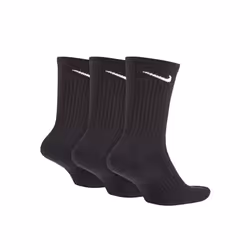 ) NIKE Mens Cushion Crew Training Socks 3 Pairs - Black, L (UK 8-11
