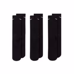 ) NIKE Mens Cushion Crew Training Socks 3 Pairs - Black, L (UK 8-11