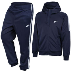 Nike Mens Sports Polyester Tribute Tracksuit Set - Navy/Lt Grey, S