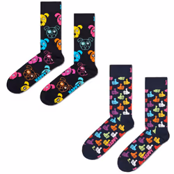 Happy Socks Unisex 2 Pairs Gift Crew Size UK 7 - 11 - Dog