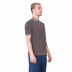 EX Marks & Spencer Mens Short Sleeve Polo Shirt - Brown, M