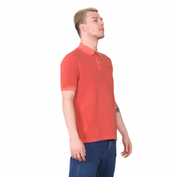 EX Marks & Spencer Mens Short Sleeve Polo Shirt - Brick Red, M