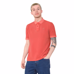EX Marks & Spencer Mens Short Sleeve Polo Shirt - Brick Red, XL