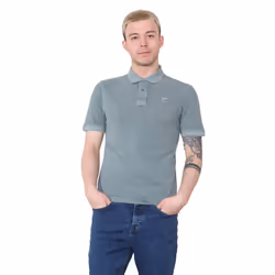 EX Marks & Spencer Mens Short Sleeve Polo Shirt - Light Grey, S