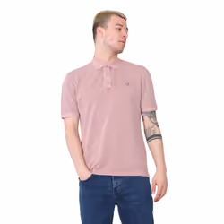 EX Marks & Spencer Mens Short Sleeve Polo Shirt - Pink, M