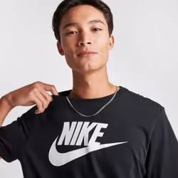 Nike Air Mens Sportswear Futura Graphic Print Logo T Shirt - Black, L