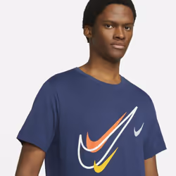 Nike Mens Sportswear Club Swoosh T Shirt - Navy, M