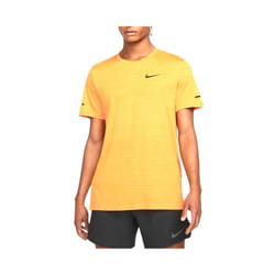 NIKE Dri-Fit Mens T Shirts Short Sleeve Breathable Quick Dry Sports Running Tee - Yellow, S