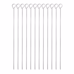 12PC BBQ Barbecue Metal Skewers Kebab Shish Meat Vegetable Grill