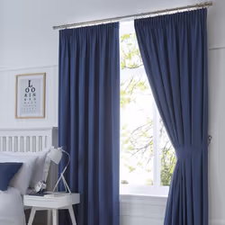 Dijon Tape Top Curtains Navy 90" x 72"