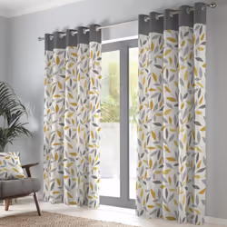 Beechwood Eyelet Curtains Ochre 66" x 72"