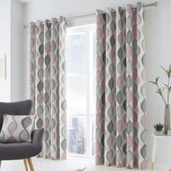 Lennox Eyelet Curtains Blush 90" x 90"