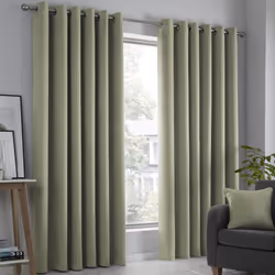 Strata Eyelet Curtains Green 46" x 54"