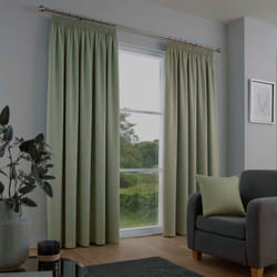 Fusion Galaxy Plain Dyed Triple Woven Thermal Pencil Pleat Lined Curtains - Blush, 46 x 54 Inch