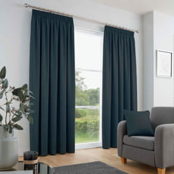 Fusion Galaxy Plain Dyed Triple Woven Thermal Pencil Pleat Lined Curtains - Blush, 46 x 54 Inch