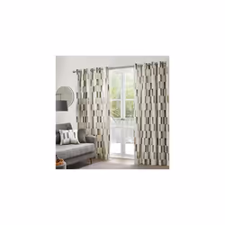 - Oakland - 100% Cotton Pair of Eyelet Curtains - 46" Width x 54" Drop (117 x 137cm) in Natural