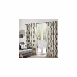 - Oakland - 100% Cotton Pair of Eyelet Curtains - 66" Width x 90" Drop (168 x 229cm) in Natural