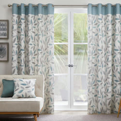 - Beechwood - 100% Cotton Pair of Eyelet Curtains - 66" Width x 90" Drop (168 x 229cm) in Duck Egg