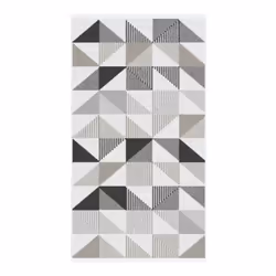 Fusion Hendra Geometric Jacquard 100% Cotton 550gsm Bath Towel - Monchrome
