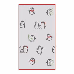 Fusion Christmas Penguins Jacquard 100% Cotton 650gsm Hand Towel, Multi