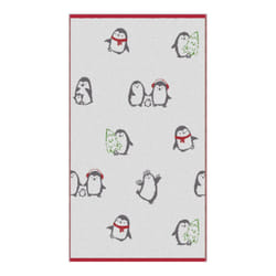 Fusion Christmas Penguins Jacquard 100% Cotton 650gsm Hand Towel, Multi