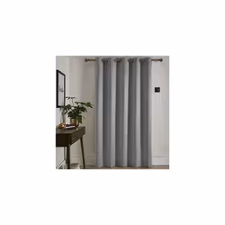 100% Blackout Eyelet Single Panel Door Curtain - 66" Width x 84" Drop (168 x 214cm) in Silver