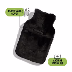 Disney Hot Water Bottle Nightmare Before Christmas Cover with Soft Faux Fur - 300ml Capacity Cute & Fluffy Hot Water Bottle with Twist-lid Fastening &