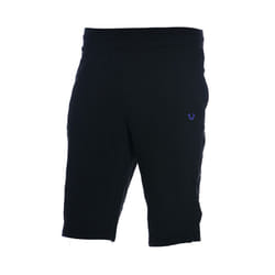 TRUE RELIGION Mens Shorts Bermuda Half Pants - Black with Purple Logo, XL