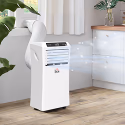 HOMCOM Mobile Air Conditioner W/ RC Cooling Sleeping Mode Portable White 1114W