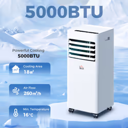 HOMCOM Mobile Air Conditioner White W/ Remote Control Cooling Ventilating 557W