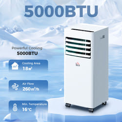 HOMCOM Mobile Air Conditioner White W/ Remote Control Cooling Ventilating 557W