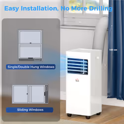 HOMCOM Mobile Air Conditioner White W/ Remote Control Cooling Ventilating 557W