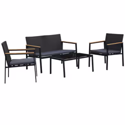 4pc Outsunny Rattan Furniture Set | Outdoor Dining Set