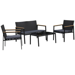 4pc Outsunny Rattan Furniture Set | Outdoor Dining Set