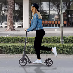 HOMCOM Teens Adult Kick Scooter Foldable Adjust Aluminium For 14+ Black