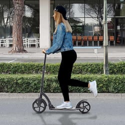 HOMCOM Teens Adult Kick Scooter Foldable Adjust Aluminium For 14+ Black