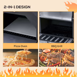 Outsunny Charcoal Tall Ovan Pizza Maker BBQ Grill Outdoor Picnic w/ Thermometer - Additional view 4