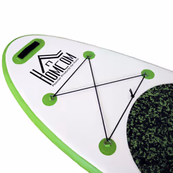 HOMCOM Inflatable Green & White Paddle Board | Surfboard With Paddle, Fix Bag, Air Pump, Fin & Backpack