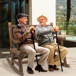 Outsunny Fir Wood Rocking Bench Wooden Patio 2-Person Outdoor Rocker Brown
