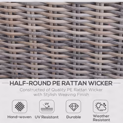 Outsunny 5 Pcs Rattan Garden Furniture Set Single Sofa Stool Coffee Table - Additional view 4