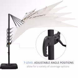 Outsunny 360 Cantilever Parasol Roma Umbrella w/ Base Weights, Beige