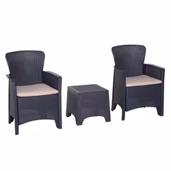 3pc Outsunny Balcony Furniture Set - Grey | Bistro Set