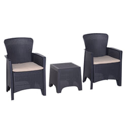 3pc Outsunny Balcony Furniture Set - Grey | Bistro Set