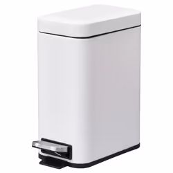 HOMCOM 5L Steel Waste Trash Can Pedal Rubbish Garbage Storage Bucket White