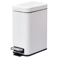 HOMCOM 5L Steel Waste Trash Can Pedal Rubbish Garbage Storage Bucket White