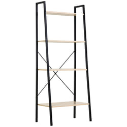 HOMCOM 4-Tier Minimalistic Ladder Shelf Home Display Storage Natural