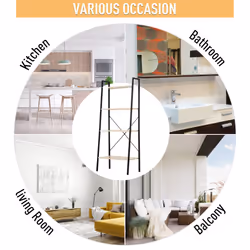 HOMCOM 4-Tier Minimalistic Ladder Shelf Home Display Storage Natural - Additional view 5