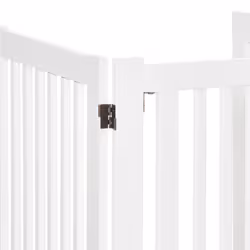 PawHut 155cm Expandable 3-Panel Freestanding Dog Pet Gate w/ Latched Door White - Additional view 5