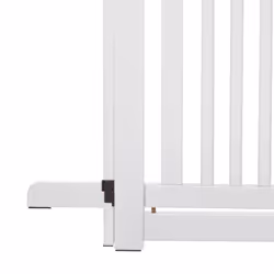 PawHut 155cm Expandable 3-Panel Freestanding Dog Pet Gate w/ Latched Door White - Additional view 6